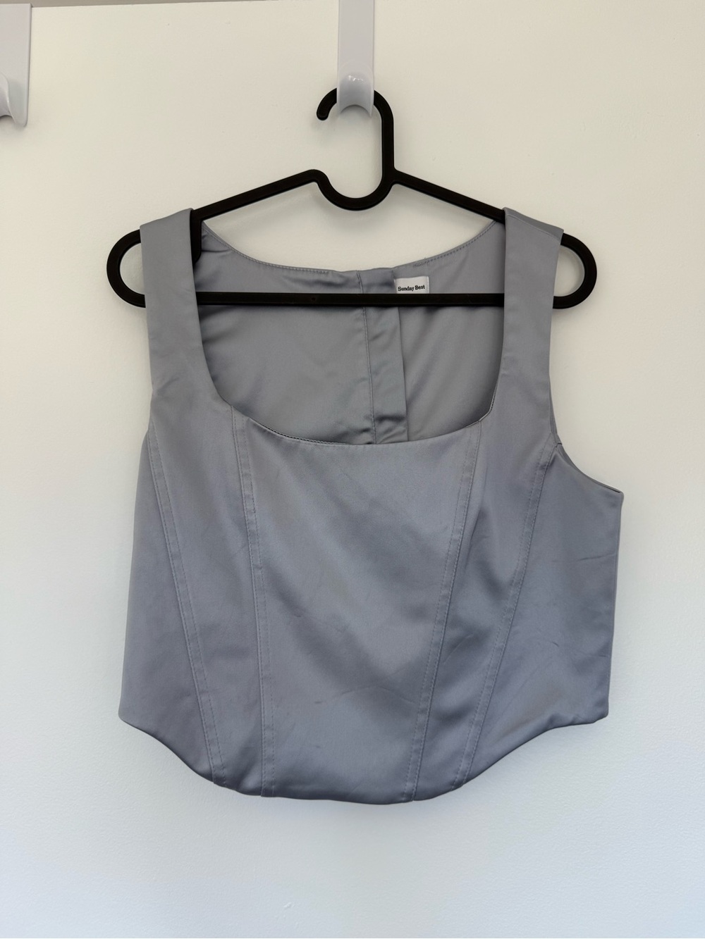 Sunday Best Purple/Grey Square-Neck Crop Tank